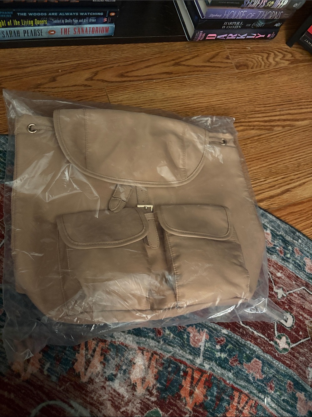 Year of Ours Taupe Backpack with Front Pockets